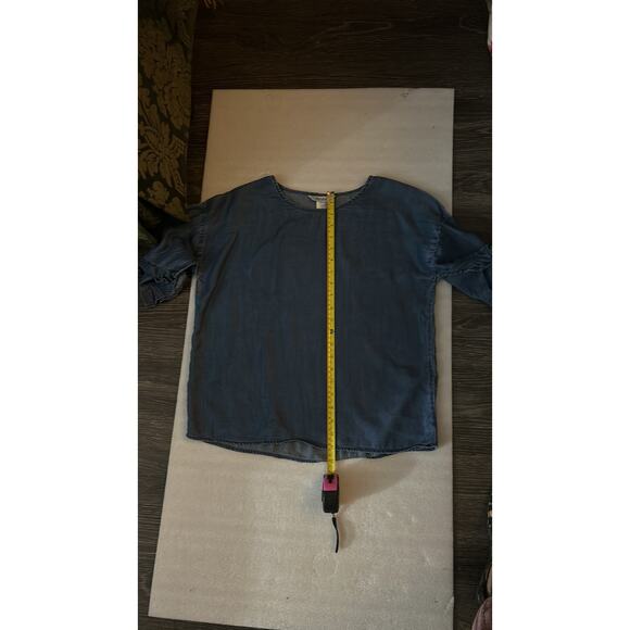 DizzyLissy Lightweight Denim Ruffle Top M Boho Festival Casual Lightweight Boho - Picture 9 of 10